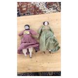 PAIR OF GERMAN CHINA HEAD DOLLS
