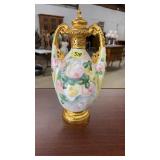 PORCELAIN HAND PAINTED VASE, SIGNED 1915