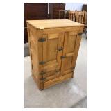 VNTG OAK ICE BOX, REFINISHED