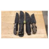 (4) ASST. KNIVES WITH SHEATHS