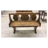 HAND STENCILED WOOD BENCH