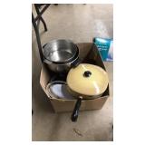 BOX OF ASST. POTS AND PANS