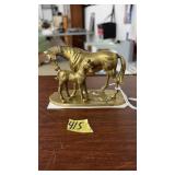 BRASS HORSE & COLT FIGURINE
