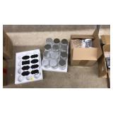 ASST. GLASS  AND PLASTIC JARS W/LABLES