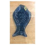 FISH PLATTER, BLUE GLASS