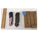 (2) STEEL RIVER FOLDING KNIVES: USA & GREY