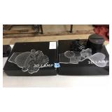 (2) 3D LAMPS: FLOWER & BEAR WITH HEART