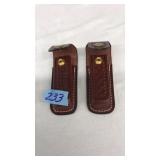 (2) LEATHER BELT KNIFE HOLSTERS