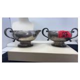AMSTON STERLING CREAM & SUGAR BOWLS