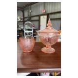 2 PINK DEPRESSION GLASS CANDY DISHES