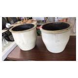 2 VINTAGE STONEWARE CROCKS