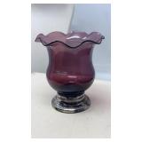 SILVER RIMMED AMETHYST TOOTH PICK HOLDER