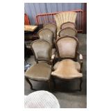 6 LOUIS XV STYLE UPHOLSTERED DINING CHAIRS