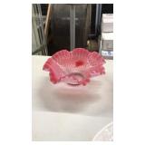 FENTON HOBAIL CRANBERRY OPALSCENT BOWL