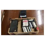FLAT OF ASST. CASSETTES & CASSETTE PLAYER