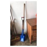 (2) BLUE FLAT EDGE SHOVELS