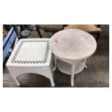 2 WICKER SIDE TABLES