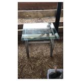 METAL AND GLASS SIDE TABLE