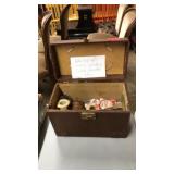 BOX OF ASST. WIRES, SPOOLS, BRUSHES, ETC