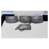 WILLIAMSBURG STIEFF STERLING DECANTER LABELS