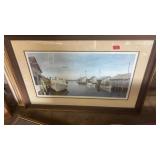 FRAMED PRINT 'HAPPY HARBOR' BY WELLINGTON WARD