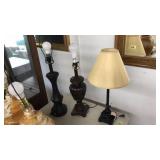 THREE ASST TABLE LAMPS