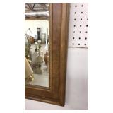 BURL WOOD FRAMED BEVELLED EDGE WALL MIRROR