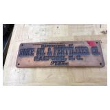 HOKE OIL & FERTILIZER CO LEATHER CARVED SIGN