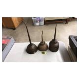 3 VINTAGE OIL CANS
