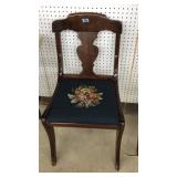 MAHOGANY NEEDLE POINT CHAIR