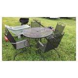 WROUGHT IRON TABLE W/4 CHAIRS