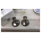 PAIR OF STERLING WEIGHTED CANDLESTICK HOLDERS