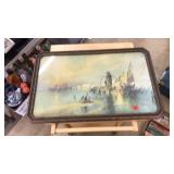 SIGNED MORAN NA FRAMED SHIPS ART