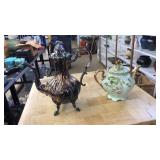 LEFTON CHINA TEA POT & SILVER PLATE TEA POT