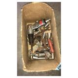 BOX OF ASST SOCKETS & AIR CHISEL