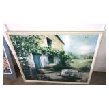 FRAMED ITALIAN GARDEN SCENE ON BOARD