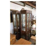 2 TOP DRAWER MIRRORED BACK LIGHTED CHINA CABINETS