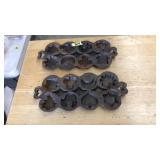 2 CAST IRON MOLD PANS