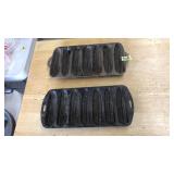 2 CAST IRON CORNBREAD MOLD PANS