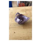IMPERIAL GLASS SLAG GLASS SWAN TRINKET DISH