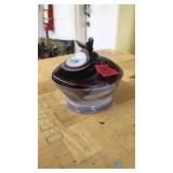 IMPERIAL GLASS SLAG GLASS LIDDED BEE TRINKET DISH