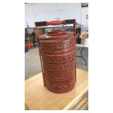 BURMESE LACQUERED FOOD SERVING BASKET