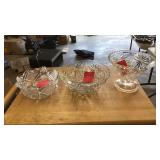2 VINTAGE ANCHO HOCKING & EAPG GLASSWARE BOWLS