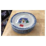 STONEWARE SNOWMAN DINNER PLATE SET