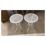 2 OUTDOOR METAL END TABLES