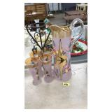 HAND PAINTED ART DECO PITCHER & 4 GOBLET SET