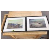 2 FRAMED CHINESE FARM SCENES