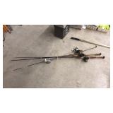 3 VINTAGE HEAVY RODS & REELS