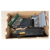 BOX OF ASST SOCKETS & OTHER TOOLS