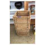 2 WOVEN STORAGE BASKETS